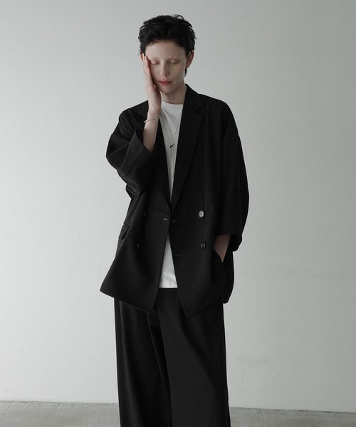 remer(リメール)の「loose UNKNOWN double tailored jacket / ルーズアンノウンダブルテーラードジャケット(half sleeve)(テーラードジャケット・メンズ・アッシュグレー/ブラック/チャコールグレー・MEDIUM/LARGE/SMALL)」の12枚目の写真