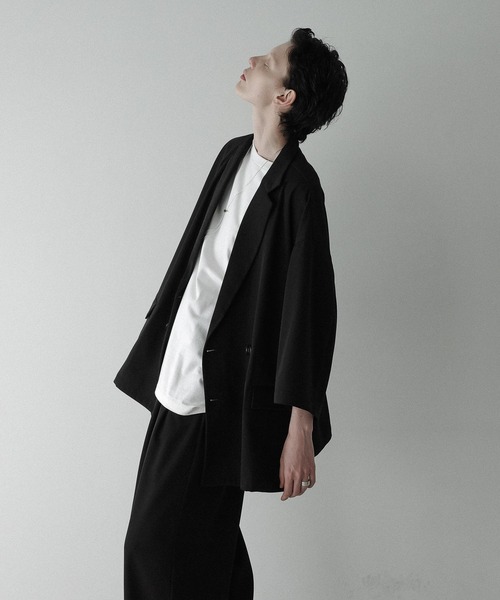 remer(リメール)の「loose UNKNOWN double tailored jacket / ルーズアンノウンダブルテーラードジャケット(half sleeve)(テーラードジャケット・メンズ・アッシュグレー/ブラック/チャコールグレー・MEDIUM/LARGE/SMALL)」の14枚目の写真