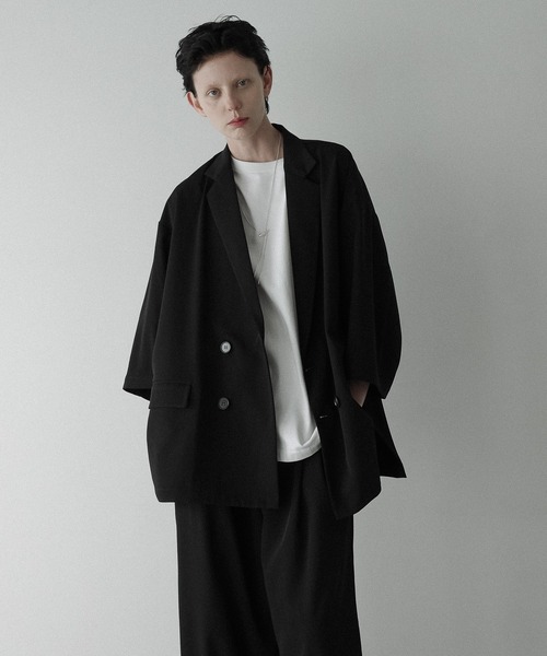 remer(リメール)の「loose UNKNOWN double tailored jacket / ルーズアンノウンダブルテーラードジャケット(half sleeve)(テーラードジャケット・メンズ・アッシュグレー/ブラック/チャコールグレー・MEDIUM/LARGE/SMALL)」の15枚目の写真
