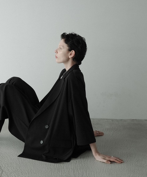 remer(リメール)の「loose UNKNOWN double tailored jacket / ルーズアンノウンダブルテーラードジャケット(half sleeve)(テーラードジャケット・メンズ・アッシュグレー/ブラック/チャコールグレー・MEDIUM/LARGE/SMALL)」の17枚目の写真