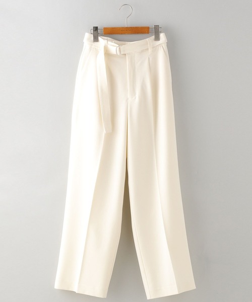 A part by(アパートバイ)の「ベルトツキタックストレートパンツ(その他パンツ・レディース・ブラック/アイボリー・MEDIUM/LARGE)」の2枚目の写真