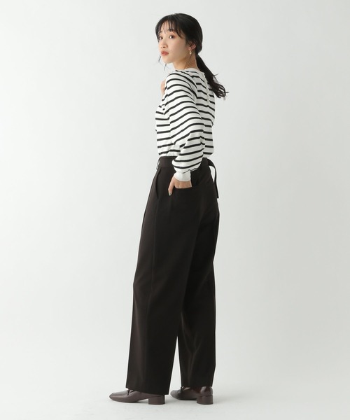 A part by(アパートバイ)の「ベルトツキタックストレートパンツ(その他パンツ・レディース・ブラック/アイボリー・MEDIUM/LARGE)」の13枚目の写真
