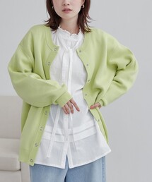 coen | 【春色頼れるあったかニット/6色展開】スウェットライクニットカーディガン(カーディガン/ボレロ)