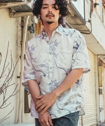 総柄 半袖 レギュラーシャツ