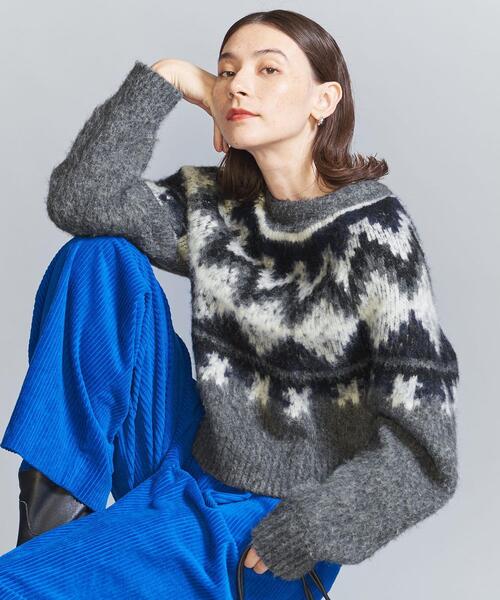 BEAUTY&YOUTH UNITED ARROWS(ビューティーアンドユースユナイテッドアローズ)の「アルパカブレンド ノルディックニットプルオーバー(ニット/セーター・レディース・ダークグレー/ブラウン・FREE)」の2枚目の写真