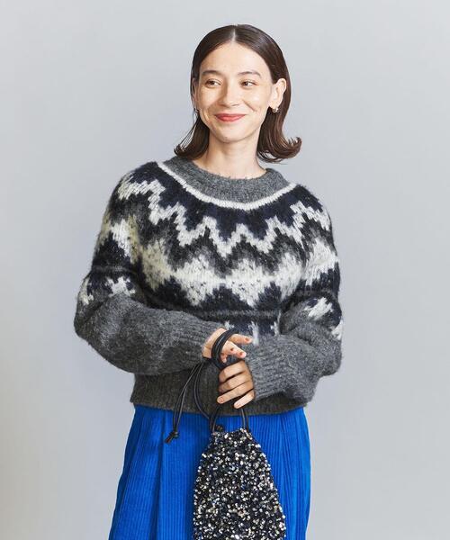 BEAUTY&YOUTH UNITED ARROWS(ビューティーアンドユースユナイテッドアローズ)の「アルパカブレンド ノルディックニットプルオーバー(ニット/セーター・レディース・ダークグレー/ブラウン・FREE)」の3枚目の写真