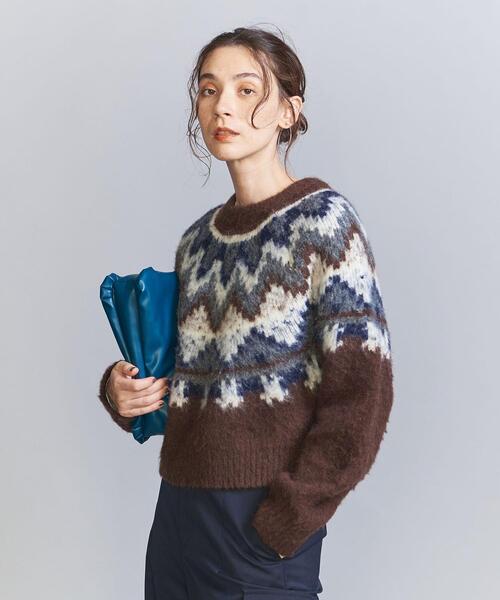 BEAUTY&YOUTH UNITED ARROWS(ビューティーアンドユースユナイテッドアローズ)の「アルパカブレンド ノルディックニットプルオーバー(ニット/セーター・レディース・ダークグレー/ブラウン・FREE)」の9枚目の写真