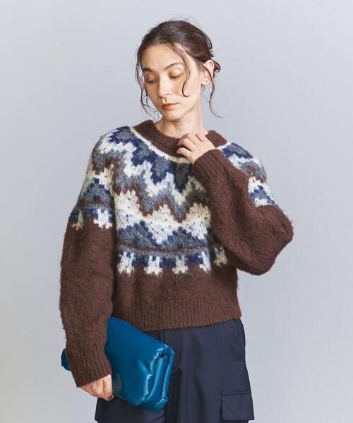 BEAUTY&YOUTH UNITED ARROWS(ビューティーアンドユースユナイテッドアローズ)の「アルパカブレンド ノルディックニットプルオーバー(ニット/セーター・レディース・ダークグレー/ブラウン・FREE)」の10枚目の写真