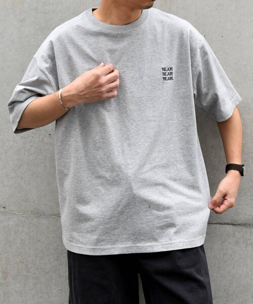 SHIPS any(シップス エニィ)の「【WEB限定】SHIPS any: BLAH BLAH BLAH.ワンポイント 刺繍 ルーズ Tシャツ(ユニセックス)◆(Tシャツ/カットソー・メンズ・ネイビー/ホワイト/ブラック/グレー・SMALL/MEDIUM/LARGE/X-LARGE)」の15枚目の写真