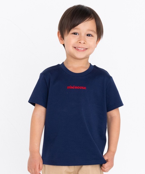 MIKI HOUSE(ミキハウス)の「ロゴ半袖Tシャツ(Tシャツ/カットソー・キッズ・ピンク/レッド/ネイビー/イエロー/グリーン/ホワイト・110cm/120cm/90cm/80cm/150cm/70cm/140cm/100cm/130cm)」の3枚目の写真