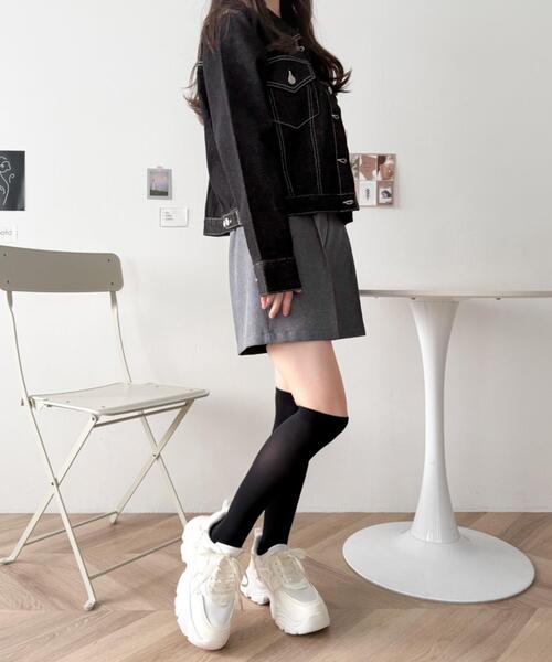 WEGO(ウィゴー)の「WEGO/リボンデザイン厚底スニーカー(スニーカー・レディース・ブラック/ホワイト・MEDIUM/SMALL/LARGE)」の3枚目の写真