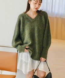 Kastane | 【好評価レビュー/お気に入り登録10.5万人】メランジVあきニットプルオーバー(ニット/セーター)
