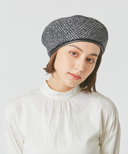 Chapeau d' O(シャポードオー)の「Chapeau d' O Monty Beret GlenCheck(ハンチング/ベレー帽・レディース・ブラウン/ブラック/ネイビー・M/57.5cm)」の9枚目の写真