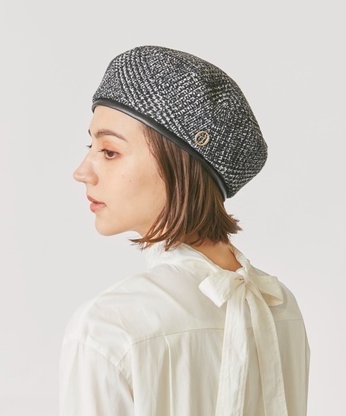 Chapeau d' O(シャポードオー)の「Chapeau d' O Monty Beret GlenCheck(ハンチング/ベレー帽・レディース・ブラウン/ブラック/ネイビー・M/57.5cm)」の11枚目の写真