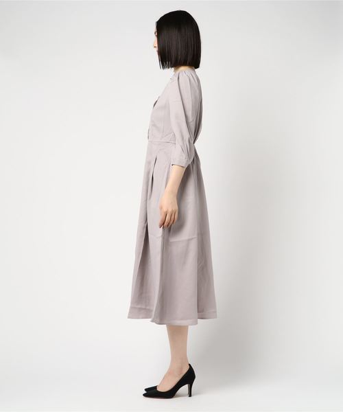 Libby&Rose(リビーアンドローズ)の「七分袖パワショルダーワンピース(ワンピース・レディース・マスタード/ピンクベージュ/パープル/ミント/グレイッシュベージュ・FREE)」の6枚目の写真