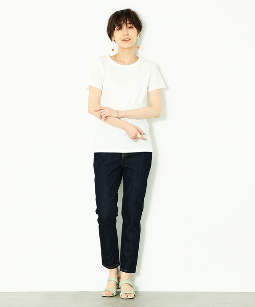 Lee(リー)の「Lee/リー【STANDARD WARDROBE】スリムデニムパンツ / ハイウエスト / 綿100%本格こなれジーンズ(デニムパンツ・レディース・ワンウォッシュ・XX-SMALL/X-SMALL/SMALL/MEDIUM)」の2枚目の写真