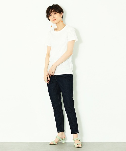 Lee(リー)の「Lee/リー【STANDARD WARDROBE】スリムデニムパンツ / ハイウエスト / 綿100%本格こなれジーンズ(デニムパンツ・レディース・ワンウォッシュ・XX-SMALL/X-SMALL/SMALL/MEDIUM)」の5枚目の写真