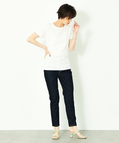 Lee(リー)の「Lee/リー【STANDARD WARDROBE】スリムデニムパンツ / ハイウエスト / 綿100%本格こなれジーンズ(デニムパンツ・レディース・ワンウォッシュ・XX-SMALL/X-SMALL/SMALL/MEDIUM)」の6枚目の写真