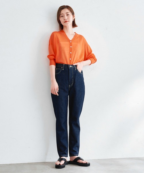 Lee(リー)の「Lee/リー【STANDARD WARDROBE】スリムデニムパンツ / ハイウエスト / 綿100%本格こなれジーンズ(デニムパンツ・レディース・ワンウォッシュ・XX-SMALL/X-SMALL/SMALL/MEDIUM)」の15枚目の写真