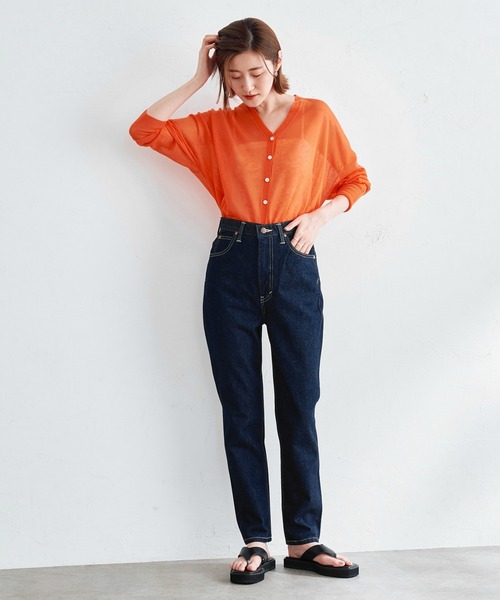 Lee(リー)の「Lee/リー【STANDARD WARDROBE】スリムデニムパンツ / ハイウエスト / 綿100%本格こなれジーンズ(デニムパンツ・レディース・ワンウォッシュ・XX-SMALL/X-SMALL/SMALL/MEDIUM)」の18枚目の写真