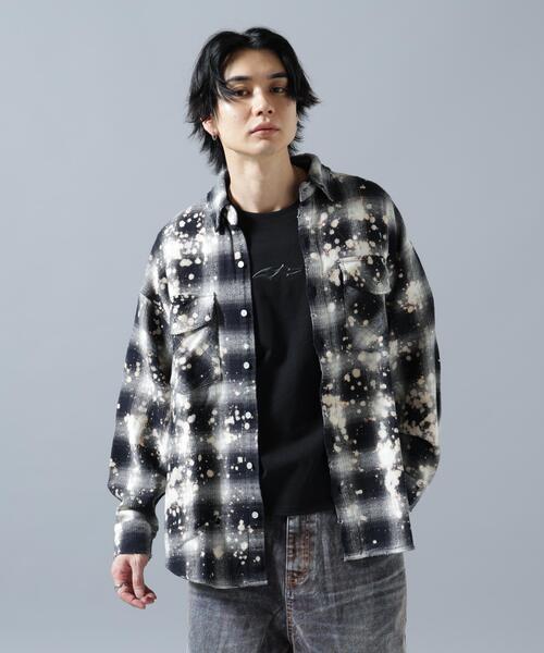 WHITELAND(ホワイトランド)の「WHITELAND/ホワイトランド/BLEACH CHECK SHIRTS(シャツ/ブラウス・メンズ・ネイビー/ブラック/レッド・F)」の2枚目の写真