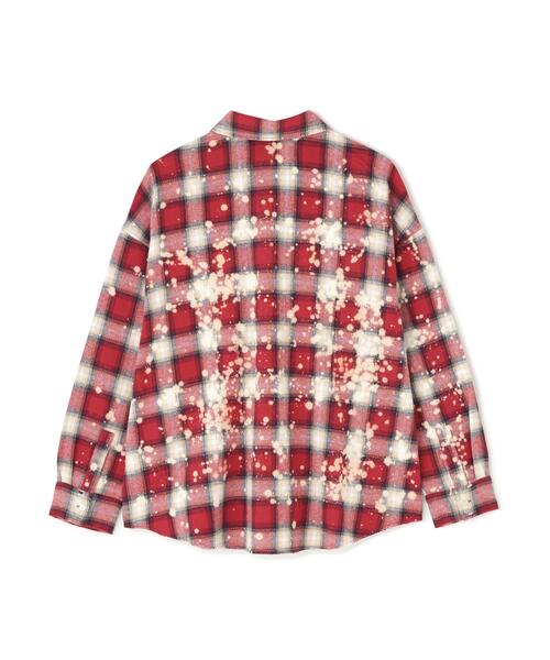 WHITELAND(ホワイトランド)の「WHITELAND/ホワイトランド/BLEACH CHECK SHIRTS(シャツ/ブラウス・メンズ・ネイビー/ブラック/レッド・F)」の8枚目の写真