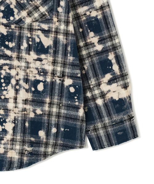 WHITELAND(ホワイトランド)の「WHITELAND/ホワイトランド/BLEACH CHECK SHIRTS(シャツ/ブラウス・メンズ・ネイビー/ブラック/レッド・F)」の13枚目の写真