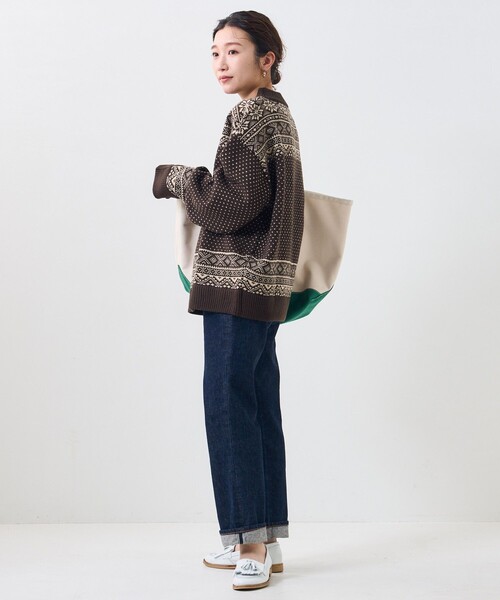 FREAK'S STORE(フリークスストア)の「【WEB限定】MACOBER×FREAK'S STORE/マコバー ノルディック柄ニットプルオーバー(ニット/セーター・レディース・ネイビー/ブラウン/ナチュラル・ONE SIZE)」の5枚目の写真