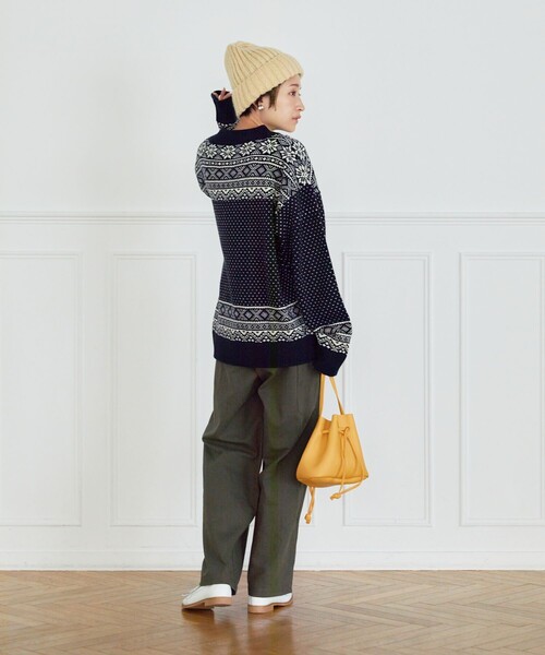 FREAK'S STORE(フリークスストア)の「【WEB限定】MACOBER×FREAK'S STORE/マコバー ノルディック柄ニットプルオーバー(ニット/セーター・レディース・ネイビー/ブラウン/ナチュラル・ONE SIZE)」の13枚目の写真