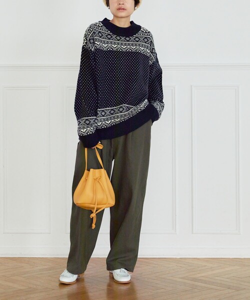 FREAK'S STORE(フリークスストア)の「【WEB限定】MACOBER×FREAK'S STORE/マコバー ノルディック柄ニットプルオーバー(ニット/セーター・レディース・ネイビー/ブラウン/ナチュラル・ONE SIZE)」の15枚目の写真