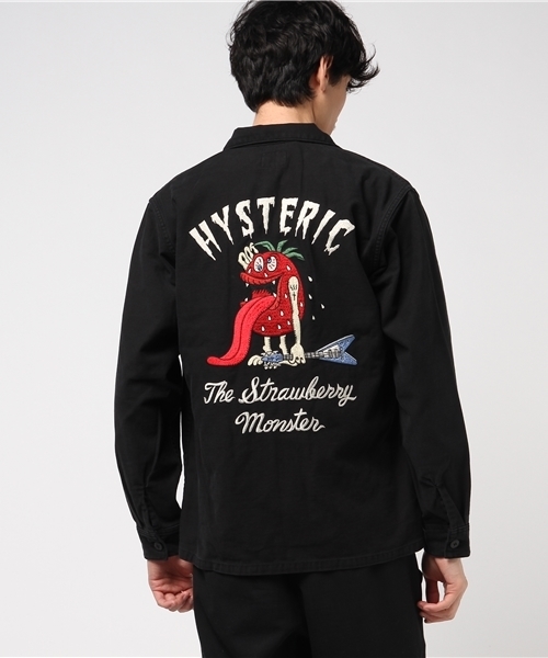 HYSTERIC GLAMOUR(ヒステリックグラマー)の「STRAWBERRY MONSTER刺繍 長袖ミリタリーシャツ(シャツ/ブラウス・メンズ・カーキ/ブラック・SMALL/MEDIUM/LARGE)」の15枚目の写真