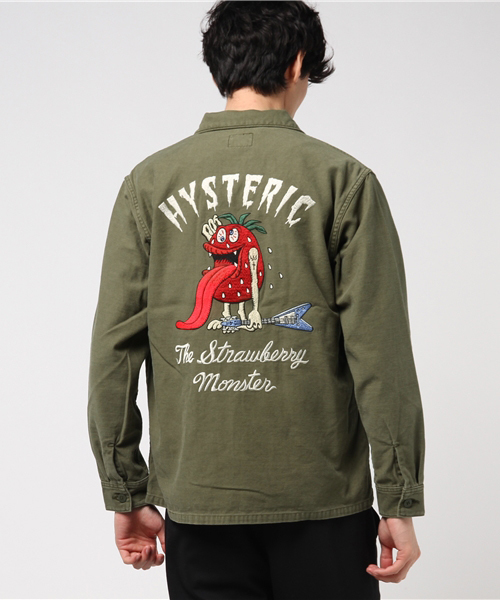 HYSTERIC GLAMOUR(ヒステリックグラマー)の「STRAWBERRY MONSTER刺繍 長袖ミリタリーシャツ(シャツ/ブラウス・メンズ・カーキ/ブラック・SMALL/MEDIUM/LARGE)」の11枚目の写真