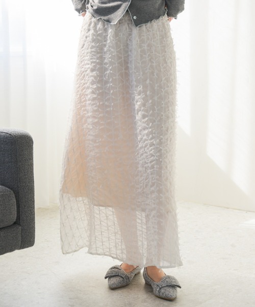 idem(イデム)の「ribbon chiffon skirt/リボンフリンジスカート【Sサイズ展開あり】(スカート・レディース・ホワイト/ブラック・SMALL/FREE)」の17枚目の写真