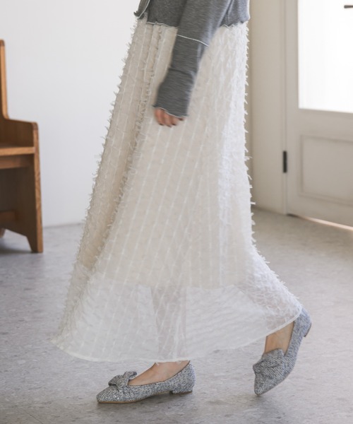 idem(イデム)の「ribbon chiffon skirt/リボンフリンジスカート【Sサイズ展開あり】(スカート・レディース・ホワイト/ブラック・SMALL/FREE)」の10枚目の写真