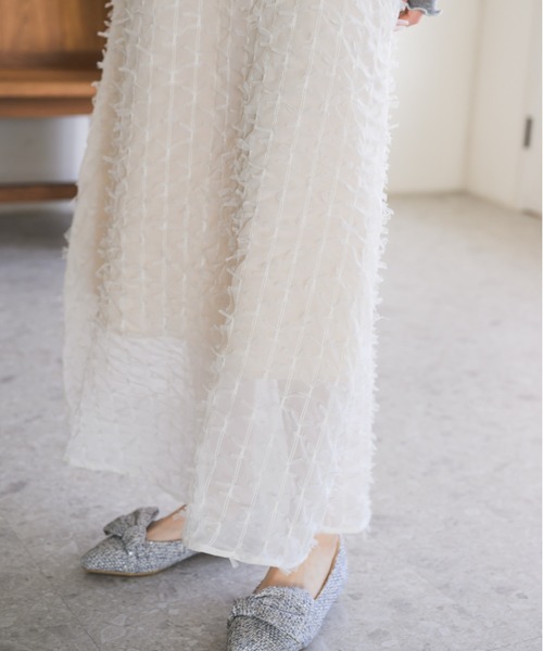 idem(イデム)の「ribbon chiffon skirt/リボンフリンジスカート【Sサイズ展開あり】(スカート・レディース・ホワイト/ブラック・SMALL/FREE)」の11枚目の写真