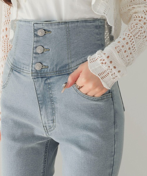 WEGO(ウィゴー)の「WEGO/【26年春夏新作】ハイウエストストレッチフレアデニムパンツ(デニムパンツ・レディース・コバルトブルー/ブラック系その他/スカイブルー/ブラック系2・SMALL/X-SMALL/MEDIUM)」の6枚目の写真