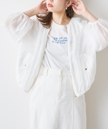 natural couture | ちょっとモードなたっぷりギャザーシアーブルゾン(その他アウター)