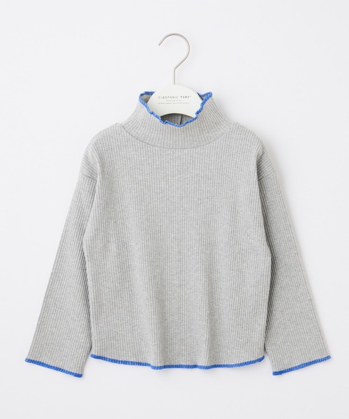 CIAOPANIC TYPY(チャオパニックティピー)の「【KIDS】配色ステッチハイネックリブカットソー(Tシャツ/カットソー・キッズ・アイボリー/ブラック/オレンジ/グレー/イエロー・S/L/XXL/XL/M)」の9枚目の写真