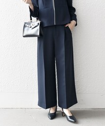 SHIPS any | SHIPS any:〈洗濯機可能〉ダブルクロス クロップド ワイド パンツ ［NAVY BLUE］(その他パンツ)