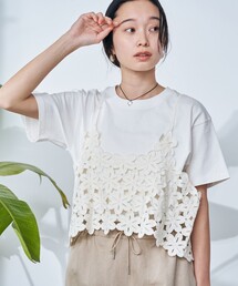 coen | 【セットアイテム】 クロシェキャミセットT(Tシャツ/カットソー)