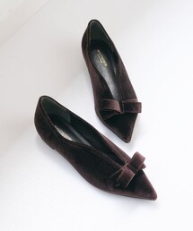 BEAUTY&YOUTH UNITED ARROWS | ベルベット リボン Vカット フラットシューズ(パンプス)