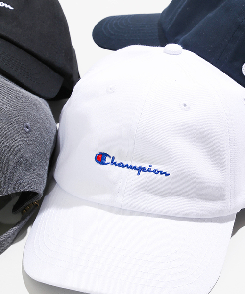 Champion(チャンピオン)の「∴WEGO/Champion LOWキャップ(キャップ・メンズ・ブラック系その他/ホワイト/オレンジ/ブラック/ダークインディゴブルー/パープル/ライトインディゴブルー/ネイビー/ベージュ/インディゴブルー/ライム/ライトパープル/サックスブルー/ライトピンク・FREE)」の2枚目の写真