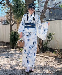 AS KNOW AS plus | ◎花柄2wayセパレート浴衣 3点セット(キャミワンピース・羽織り・兵児帯)(浴衣)