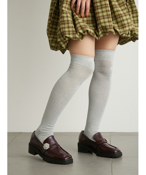 LILY BROWN(リリーブラウン)の「ビジュータンクヒールローファー(ローファー・レディース・ホワイト/ボルドー/ブラック・SMALL/MEDIUM/LARGE)」の14枚目の写真