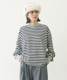 MILKFED. | BAR LOGO STRIPED TOP(Tシャツ/カットソー)