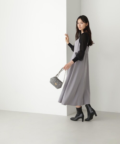 NATURAL BEAUTY BASIC(ナチュラルビューティーベーシック)の「◇チュールスリーブドッキングニット(ニット/セーター・レディース・ブラウン/オフホワイト/ブラック/ブルー・FREE)」の16枚目の写真