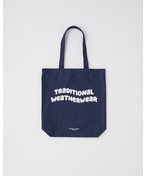 Traditional Weatherwear(トラディショナルウェザーウェア)の「WAVE LOGO GSST TOTE/ウェーブ ロゴ マチ付き トートバッグ(トートバッグ・メンズ・ネイビー×ホワイト/ブラウン系その他/グリーン系その他/ホワイト×ブラック/ボルドー・FREE/F)」の1枚目の写真