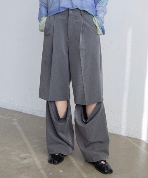 VACANCY(ヴァカンシー)の「マルチスリットスラックスパンツ(スラックス・レディース・その他/ブラック/グレー・MEDIUM/SMALL/LARGE)」の2枚目の写真