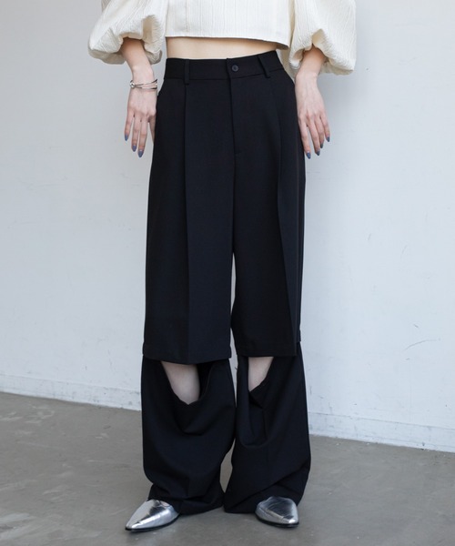 VACANCY(ヴァカンシー)の「マルチスリットスラックスパンツ(スラックス・レディース・その他/ブラック/グレー・MEDIUM/SMALL/LARGE)」の1枚目の写真