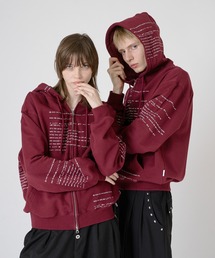 WISH FOR EVER | HEAVY WEIGHT ERROR LOGO PRINT DOUBLE ZIP HOODIE/ヘビーウエイトエラーロゴプリントダブルジップフーディ(パーカー)
